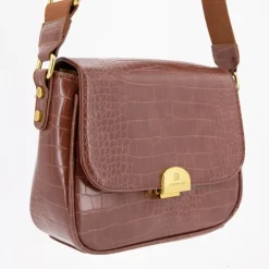 Discount Sac bandouliere Romy motif croco à clip doré 22x18x8cm Femme Femme Sac