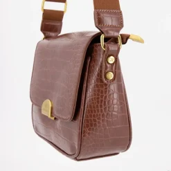 Discount Sac bandouliere Romy motif croco à clip doré 22x18x8cm Femme Femme Sac