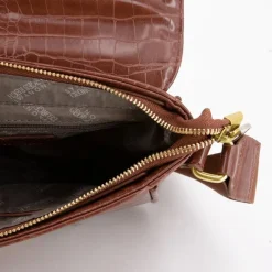 New Sac bandouliere Romy motif croco à clip doré 22x18x8cm Femme Femme Sac