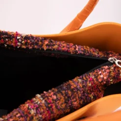 Sale Sac cabas épaule pochette tweed zip 38x30x10cm Femme Femme Sac