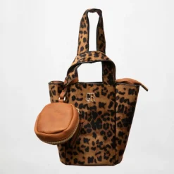 New Sac imprimé léopard taissir 20x10x18cm avec trousse amovible Femme Femme Sac