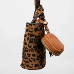 New Sac imprimé léopard taissir 20x10x18cm avec trousse amovible Femme Femme Sac