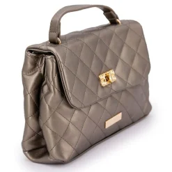 Outlet Sac matelassé petit format avec poigné fermeture doré Femme Femme Sac
