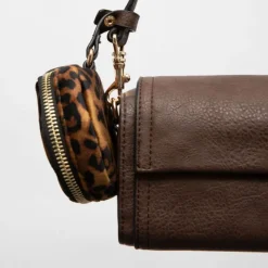 Best Sac similicuir tulay 22x8x11cm avec trousse imprimé léopard Femme Femme Sac