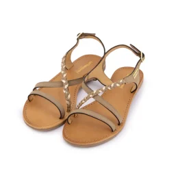 Best Sandale Hanano taupe-or Femme Femme Sandales
