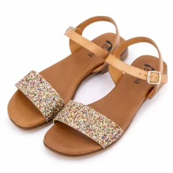 Hot Sandale plate bride à paillettes Femme Femme Sandales