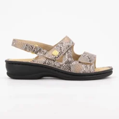 New Sandales à scratch nevia sandal motif croco Femme Femme Sandales