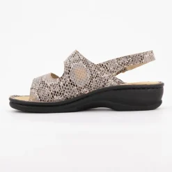 New Sandales à scratch nevia sandal motif croco Femme Femme Sandales