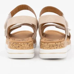 Hot Sandales à scratch bi color semelle stylisée Femme Femme Sandales