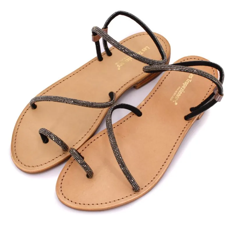 Sale Sandales à strass Hodaxa argent Femme Femme Sandales