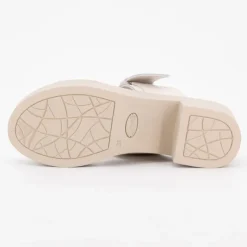 Sale Sandales à talons blanche en cuir tessa boucle dorée Femme Femme Sandales