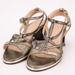 Clearance Sandales à talons 6cm Lirao or irisé Femme Femme Sandales