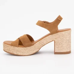 Discount Sandales à talons cuir avec boucle dorée Femme Femme Sandales