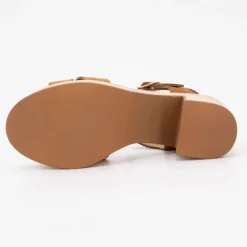 Discount Sandales à talons cuir avec boucle dorée Femme Femme Sandales