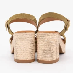 New Sandales à talons cuir avec boucle dorée Femme Femme Sandales