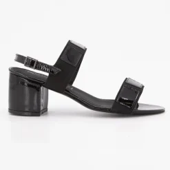 Hot Sandales basses à talons épais brillant Femme Femme Sandales