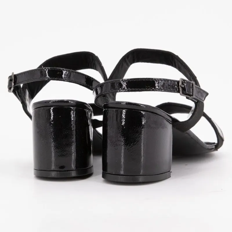 Hot Sandales basses à talons épais brillant Femme Femme Sandales