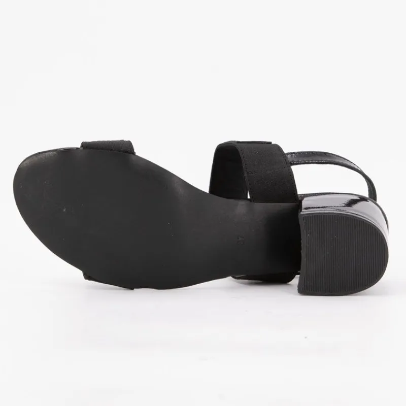 Hot Sandales basses à talons épais brillant Femme Femme Sandales