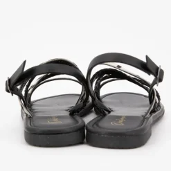 Discount Sandales black tressées Ormia à motif zèbre Femme Femme Sandales