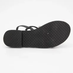 Discount Sandales black tressées Ormia à motif zèbre Femme Femme Sandales