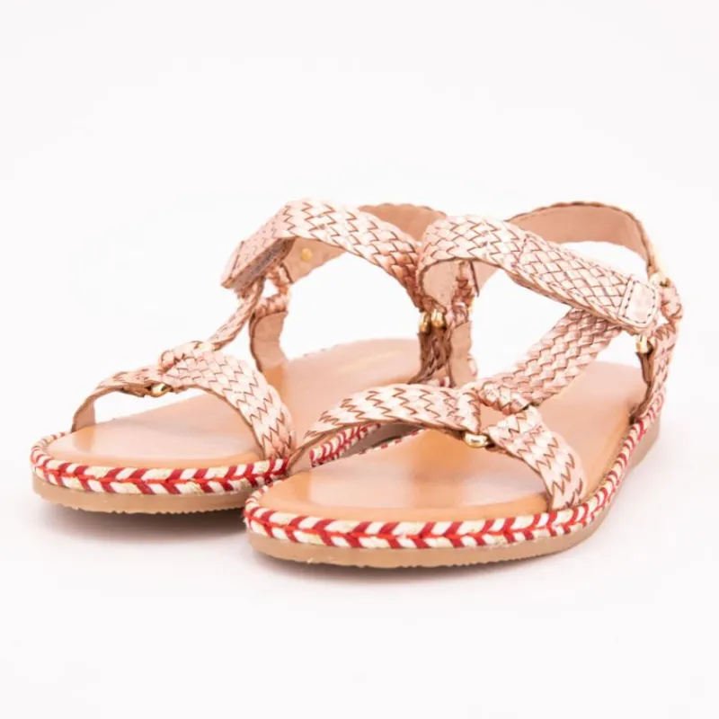 Clearance Sandales blister cuir tissé Fille Enfant Chaussures Fille