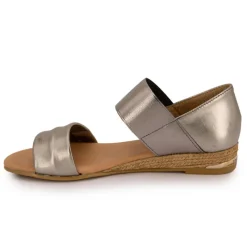 Hot Sandales brillantes effet chromé compensées Femme Femme Sandales