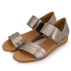 Hot Sandales brillantes effet chromé compensées Femme Femme Sandales