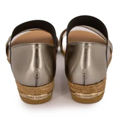 Hot Sandales brillantes effet chromé compensées Femme Femme Sandales