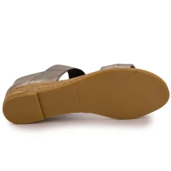 Hot Sandales brillantes effet chromé compensées Femme Femme Sandales