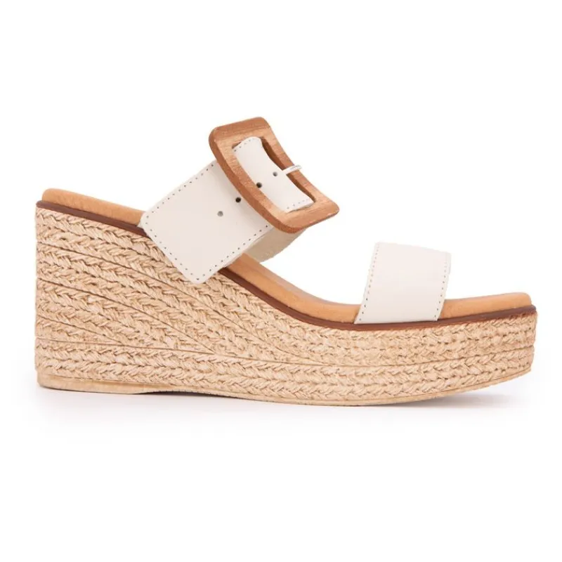 Sandales compensée madera boucle en bois Femme Femme Sandales