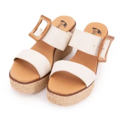 Sandales compensée madera boucle en bois Femme Femme Sandales
