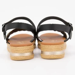 Clearance Sandales compensees negro t36/41 Femme Femme Sandales