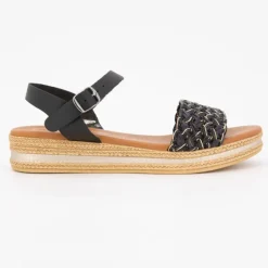 Clearance Sandales compensees negro t36/41 Femme Femme Sandales