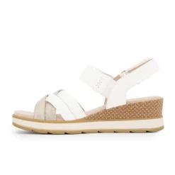 Sale Sandales compensees white comb 36/41 Femme Femme Sandales