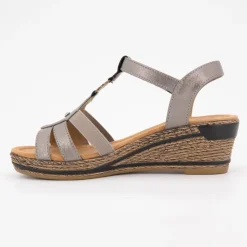 Sale Sandales compensées à talons avec strass à stratch Femme Femme Sandales