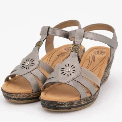 Sale Sandales compensées à talons avec strass à stratch Femme Femme Sandales