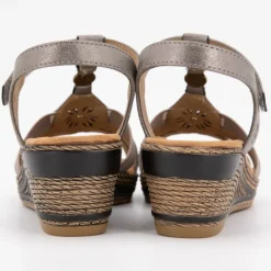 Sale Sandales compensées à talons avec strass à stratch Femme Femme Sandales