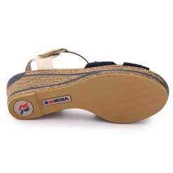 Online Sandales compensées beige et bleu Femme Femme Sandales