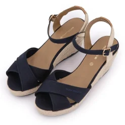 Outlet Sandales compensées bi-color Femme Femme Tongs, Mules|Sandales
