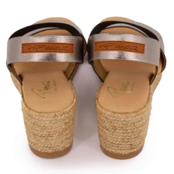 New Sandales compensées brillantes semelle corde Femme Femme Sandales