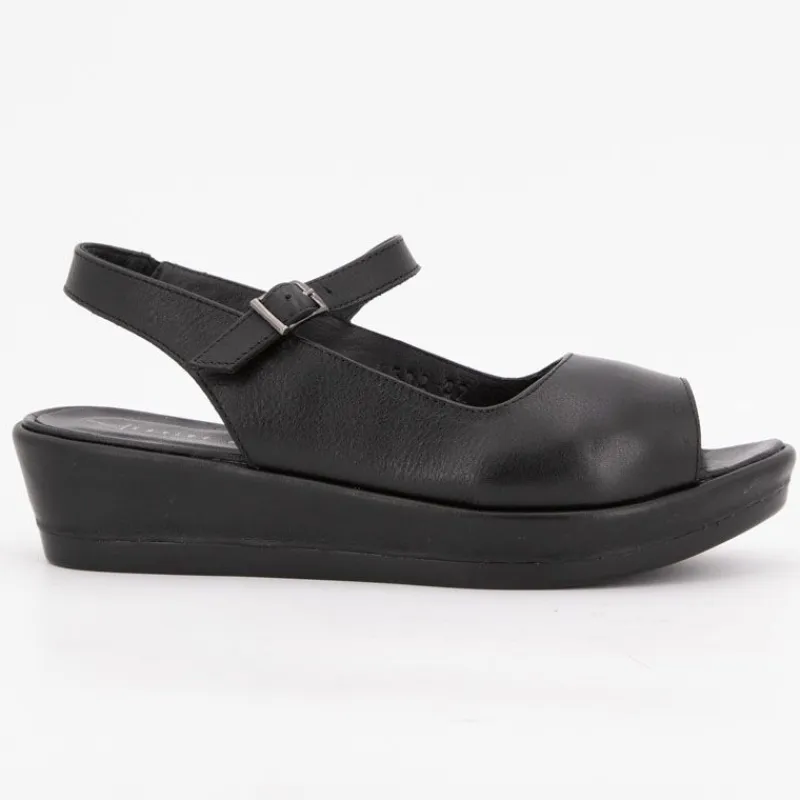 Clearance Sandales compensées cuir lisse Femme Femme Sandales