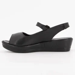 Clearance Sandales compensées cuir lisse Femme Femme Sandales