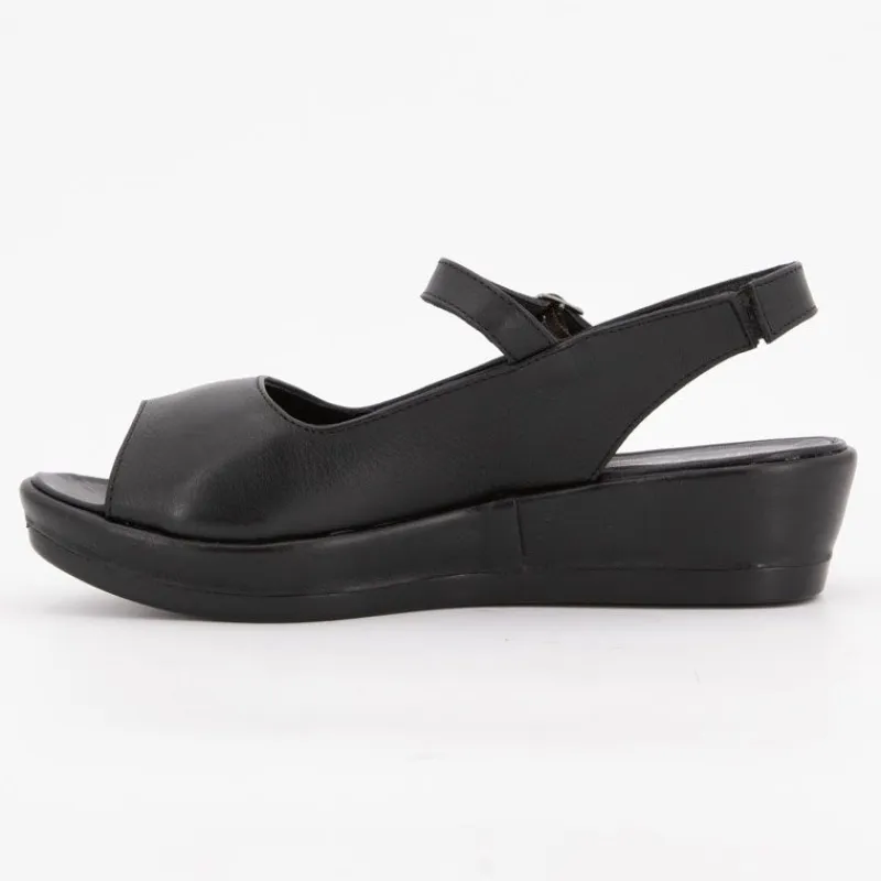 Clearance Sandales compensées cuir lisse Femme Femme Sandales