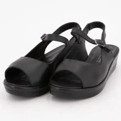 Clearance Sandales compensées cuir lisse Femme Femme Sandales