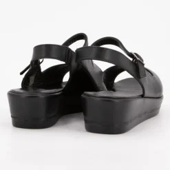 Clearance Sandales compensées cuir lisse Femme Femme Sandales