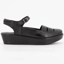 Hot Sandales compensées cuir avec boucle Femme Femme Sandales