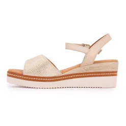 Discount Sandales compensées marron à motif Femme Femme Sandales