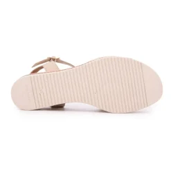 Discount Sandales compensées marron à motif Femme Femme Sandales