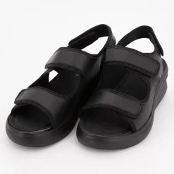 New Sandales compensées es cuir giuly avec deux scratchs Femme Femme Sandales