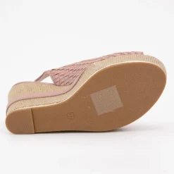 Hot Sandales compensées tissés logo gold Femme Femme Sandales